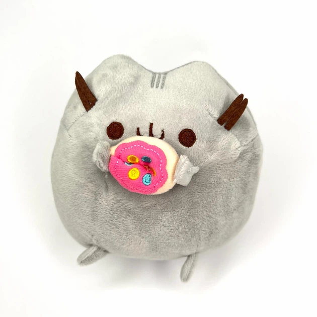 Мягкая Плюшевая Игрушка Plush Кот Пушин с пончиком Pusheen 15 см серый (1024603) - изображение 3