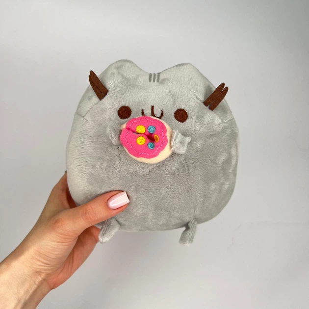 Мягкая Плюшевая Игрушка Plush Кот Пушин с пончиком Pusheen 15 см серый (1024603) - изображение 6