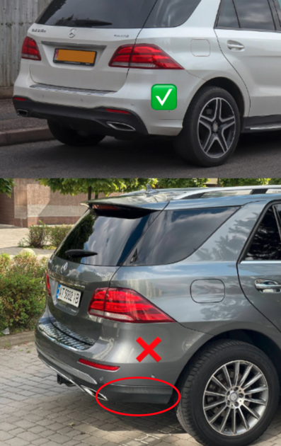 Комплект обвеса GLE63 AMG (с задним диффузором) для Mercedes GLE/ML сlass W166 2011-2018 гг - изображение 3