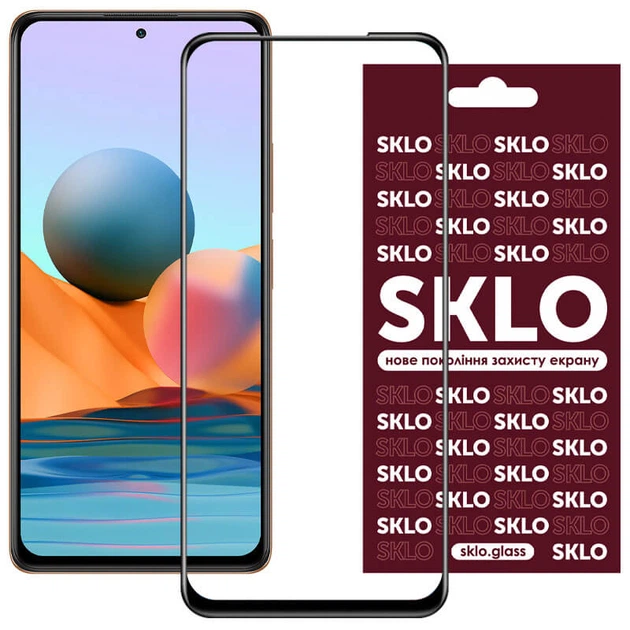 Защитное стекло SKLO 3D для Xiaomi Redmi Note 10 Pro Черный - Фото 1 Защитное стекло SKLO 3D для Xiaomi Redmi Note 10 Pro Черный - изображение 1