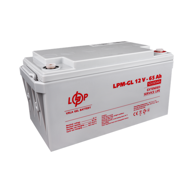 Акумулятор гелевий LogicPower LPM-GL 12 - 65 AH - Фото 4 Акумулятор гелевий LogicPower LPM-GL 12 - 65 AH - зображення 4