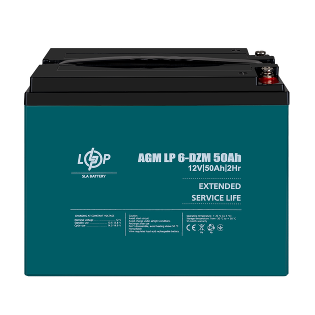 Тягова акумуляторна батарея AGM LogicPower LP 6-DZM-50 12V 50Ah - зображення 2