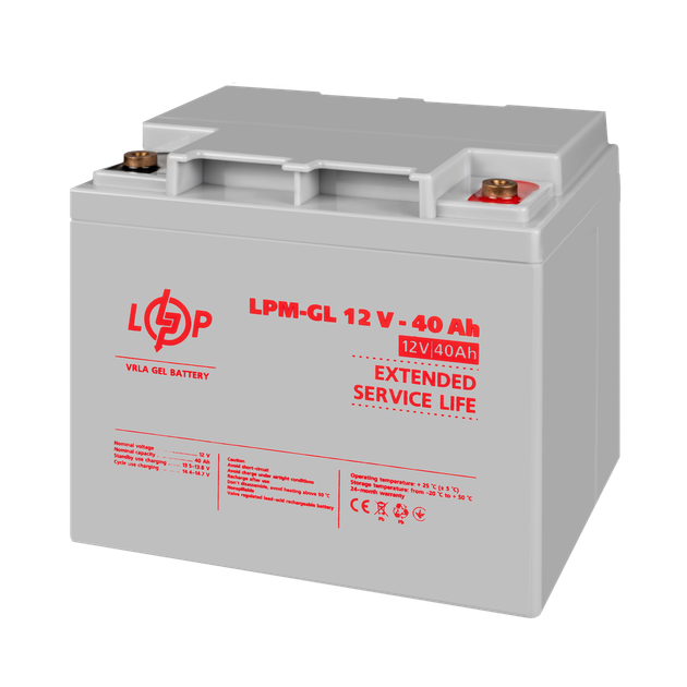 Акумулятор гелевий LogicPower LPM-GL 12 - 40 AH - зображення 3