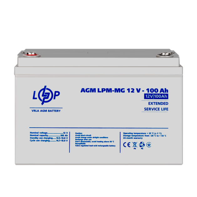 Акумулятор мультигелевий LogicPower AGM LPM-MG 12 - 100Ah - зображення 2