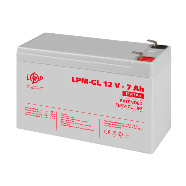 Акумулятор гелевий LogicPower LPM-GL 12 - 7 AH - Фото 3 Акумулятор гелевий LogicPower LPM-GL 12 - 7 AH - зображення 3