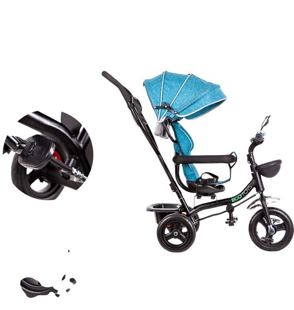 Rowerek trójkołowy EcoToys JM-066-9L Green/Blue (5903089065463) - obraz 8