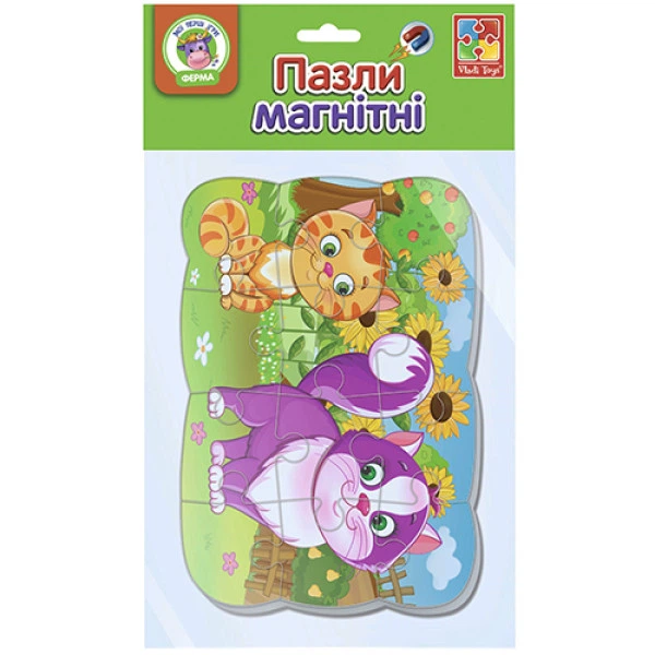 Магнитные пазлы для детей Vladi Toys VT3205-73 P Котики, 12 элементов (VT3205-73-RT) - изображение 4