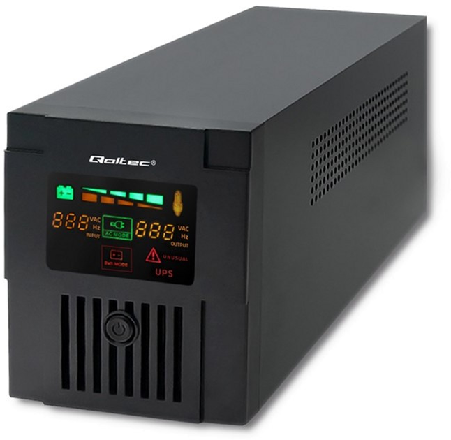 ДБЖ Qoltec Monolith 1200VA (720W) Black (5901878539546) (955555905759229) - Уцінка - зображення 1