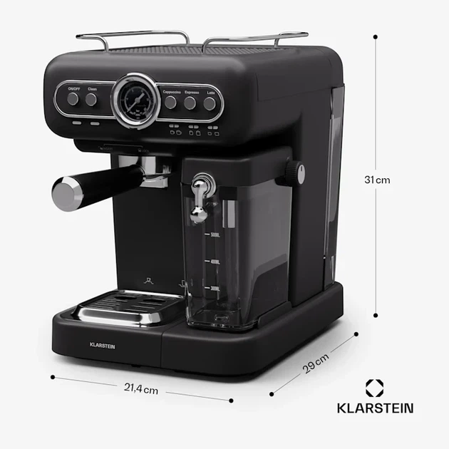Кофеварка кофейный аппарат Klarstein Espressionata Evo цвет черный (10045425) - изображение 2