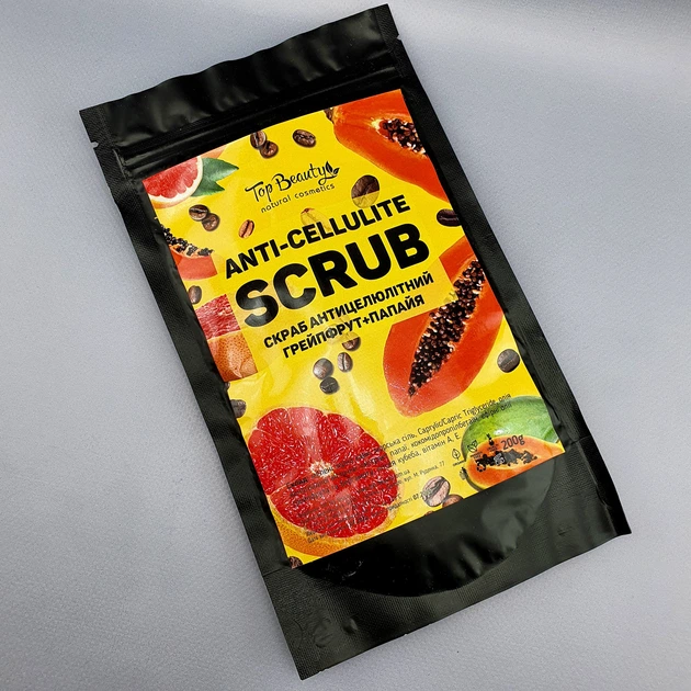 Антицелюлітний скраб Top Beauty Anti-Cellulite Scrub Грейпфрут - Папая 200 г - зображення 4