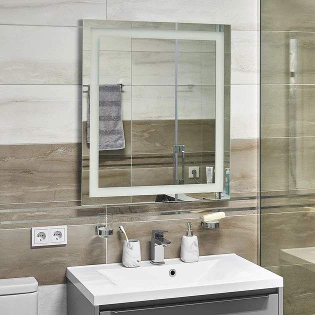Дзеркало UNIO MRR-01 SQR-AA-H 700 x 800 mm LED FL з підігрівом - зображення 2