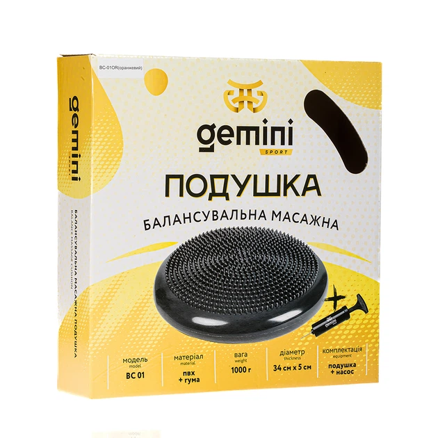 Балансировочная массажная подушка с насосом Gemini Pro Черный (BC-01BK) - изображение 13
