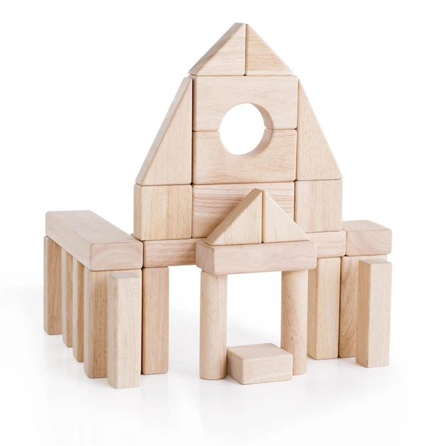 Деревянные кубики Guidecraft Unit Blocks из неокрашенного дерева Геометрические формы, 84 шт. (G2121B) - изображение 3