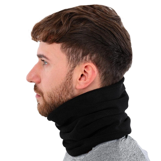 Горловик шапка флисовый бафф двухслойный на лицо и шею SP-Sport W026 Black - изображение 3
