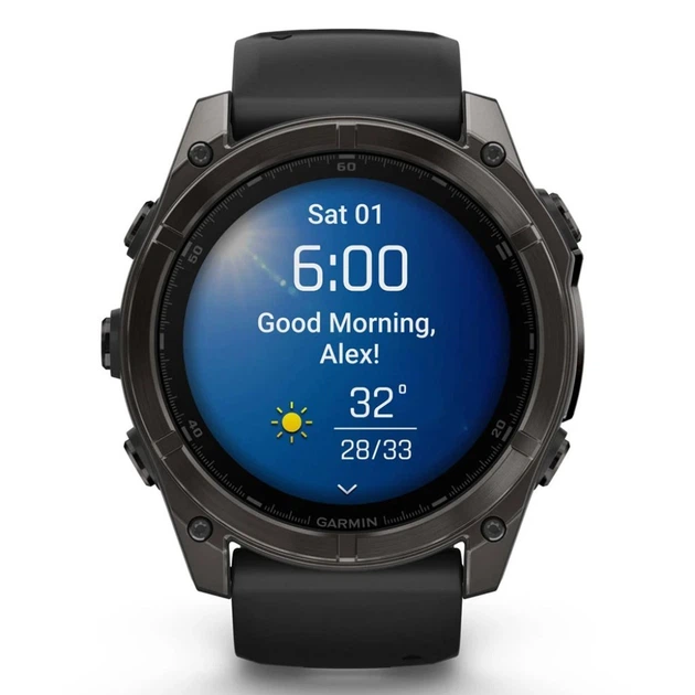 GPS смарт-годинник GARMIN fenix 8 51mm,AMOLED, Saph, CrbnGryTi/Blk, Blk/PebbleGryBnd - зображення 5