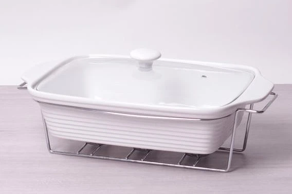 Мармит Kamille Food Warmer керамическая форма 3л 38см с подогревом - изображение 3