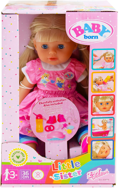 Lalka Baby Born Baby Sister 36 cm z akcesoriami (4001167834916) - obraz 9