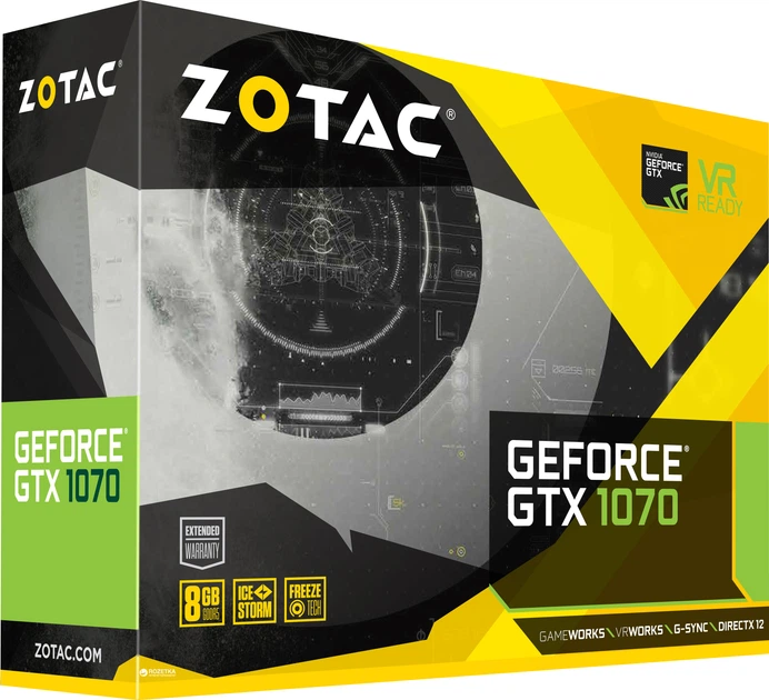 Zotac PCI-Ex GeForce GTX 1070 Mini 8GB GDDR5 (256bit) (1518/8008