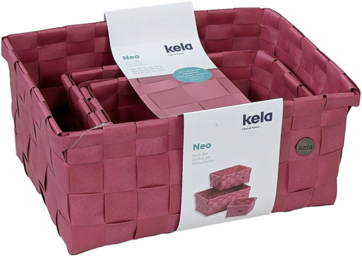 Набор корзин для хранения Kela Neo 3 шт Малиново-Красная (24481) - Фото 2 Набор корзин для хранения Kela Neo 3 шт Малиново-Красная (24481) - изображение 2