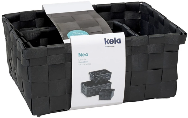 Набор корзин для хранения Kela Neo 3 шт Черные (24485) - изображение 2