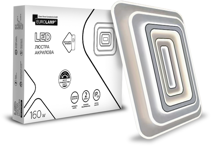Світильник стельовий EUROLAMP LED A65 160W пульт ДК 3000-6500K (LED-ALS-160-A65) - изображение 1