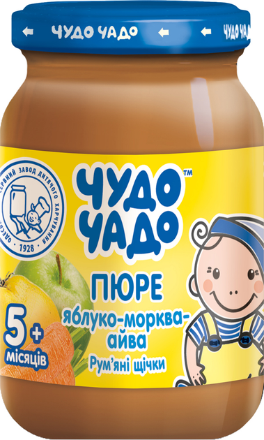 Упаковка пюре Чудо-Чадо Яблуко, морква й айва з 5 місяців 170 г x 6 шт (4820003688847) - зображення 2