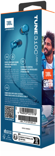Навушники JBL Tune 310C USB-C Blue (JBL-T310C-BLU) - зображення 8