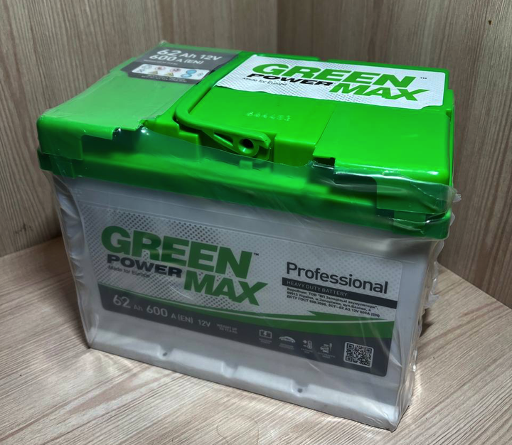 Аккумулятор автомобильный Green Power MAX АКБ 6ct-62 (0) 600A правий + - изображение 2
