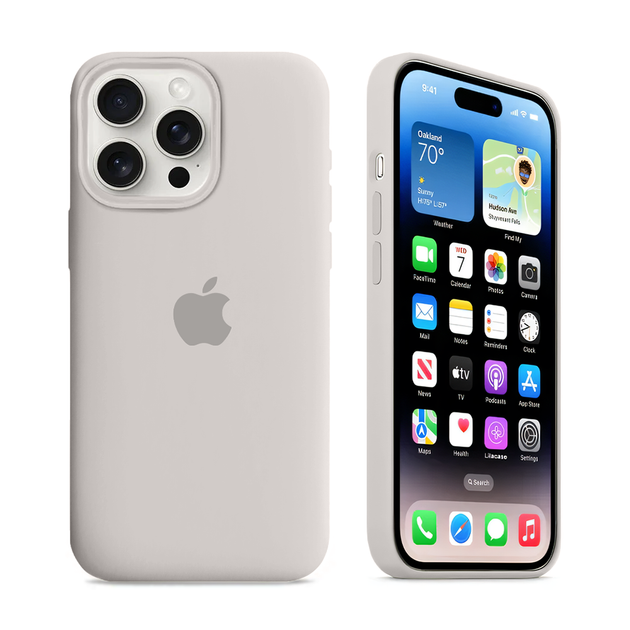 Чохол Kassel Silicone Full Case Protective для iPhone 13 Pro з мікрофіброю слонова кістка Stone - Фото 1 Чохол Kassel Silicone Full Case Protective для iPhone 13 Pro з мікрофіброю слонова кістка Stone - зображення 1
