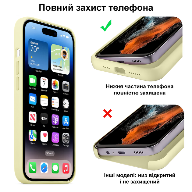 Чохол із захистом камери Kassel Silicone Camera Protective для iPhone 13 (51) жовтий Mellow Yellow - Фото 6 Чохол із захистом камери Kassel Silicone Camera Protective для iPhone 13 (51) жовтий Mellow Yellow - зображення 6