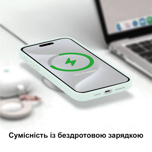 Чохол Kassel Silicone Full Case Protective для iPhone 14 Pro Max з мікрофіброю синій Seafoam - Фото 8 Чохол Kassel Silicone Full Case Protective для iPhone 14 Pro Max з мікрофіброю синій Seafoam - зображення 8