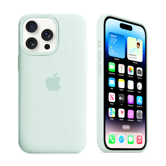 Чохол Kassel Silicone Full Case Protective для iPhone 14 Pro Max з мікрофіброю синій Seafoam - Фото 1 Чохол Kassel Silicone Full Case Protective для iPhone 14 Pro Max з мікрофіброю синій Seafoam - зображення 1