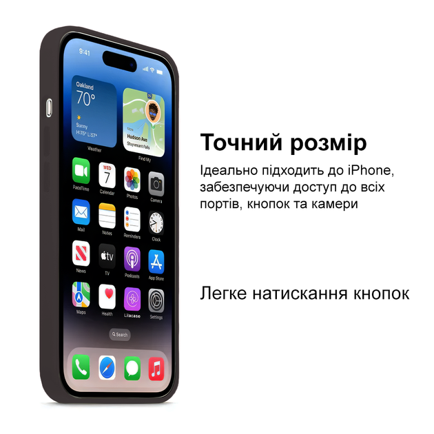 Чехол Kassel Silicone Full Case Protective для iPhone 14 Pro с микрофиброй темно-серый Cocoa - изображение 6