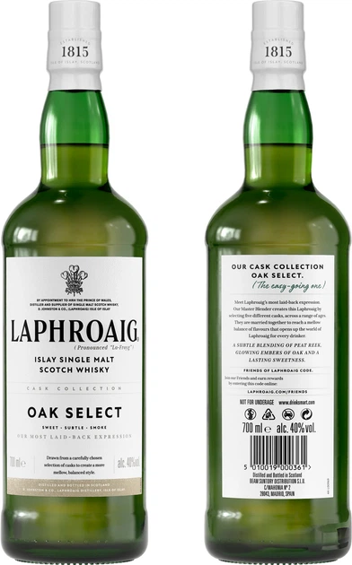 Віскі Laphroaig OAK SELECT 0.7 л 40% (5010019637604N_5010019000361