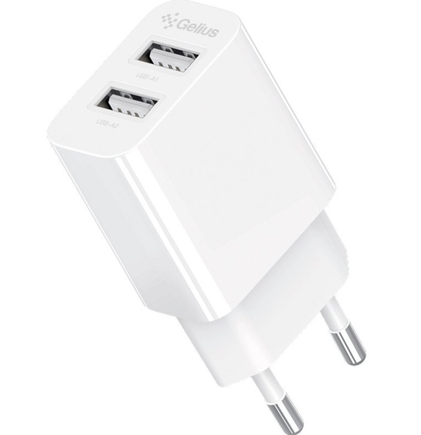 Сетевое зарядное устройство Gelius Simple GP-HC059 (2 USB/2.4A) White - Фото 2 Сетевое зарядное устройство Gelius Simple GP-HC059 (2 USB/2.4A) White - изображение 2