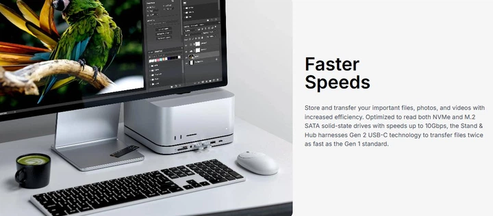 Док-станция Satechi Stand & Hub for Mac Mini M1-M2, Mac Studio M1