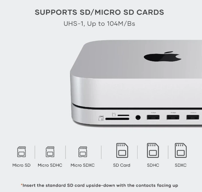 Док-станция Satechi Stand & Hub for Mac Mini M1-M2, Mac Studio M1