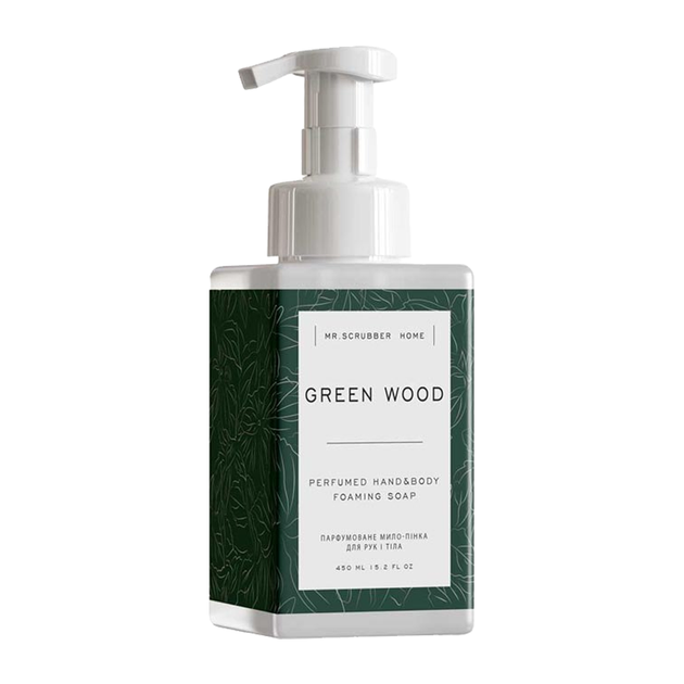 Парфумоване мило-пінка для рук і тіла Mr.Scrubber Green Wood 450ml - Фото 1 Парфумоване мило-пінка для рук і тіла Mr.Scrubber Green Wood 450ml - изображение 1