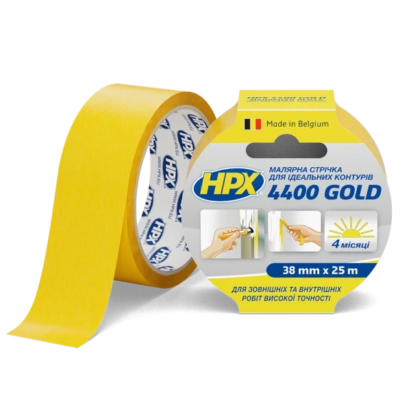 Стрічка малярна помаранчева HPX 4400 Gold 38мм*25м - Фото 1 Стрічка малярна помаранчева HPX 4400 Gold 38мм*25м - зображення 1