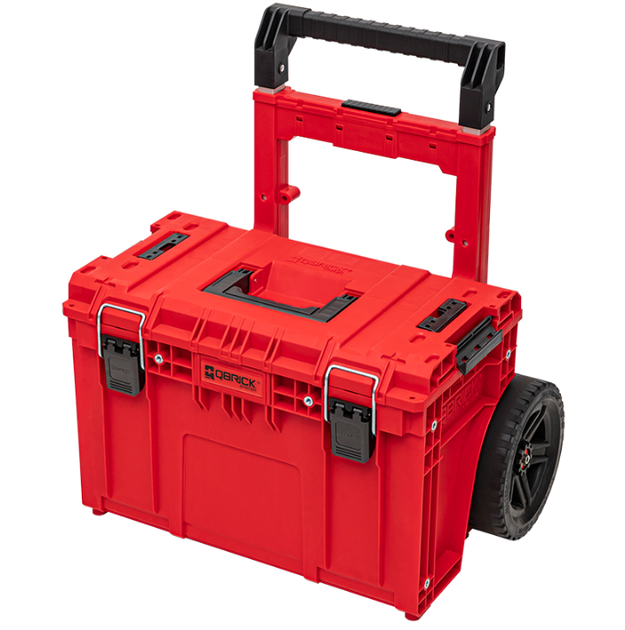 Ящик для инструментов Qbrick System PRIME Cart Red Ultra HD Custom 590x425x660 мм, модульный с телескопической ручкой и колесами - Фото 2 Ящик для инструментов Qbrick System PRIME Cart Red Ultra HD Custom 590x425x660 мм, модульный с телескопической ручкой и колесами - изображение 2
