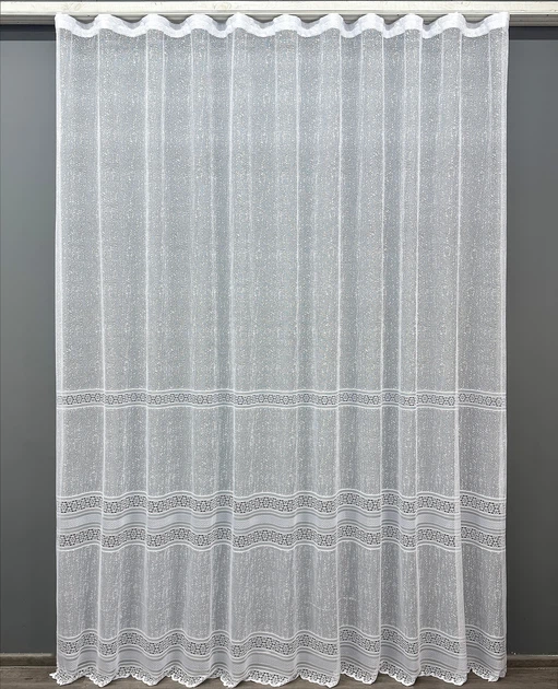 Тюль VR-Textil 1549т Bari Жакард Білий 300х270 см (42-0461) - Фото 2 Тюль VR-Textil 1549т Bari Жакард Білий 300х270 см (42-0461) - зображення 2