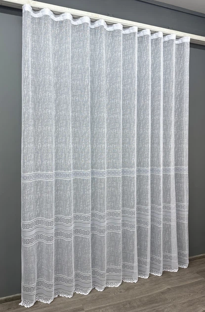 Тюль VR-Textil 1549т Bari Жакард Білий 300х270 см (42-0461) - Фото 3 Тюль VR-Textil 1549т Bari Жакард Білий 300х270 см (42-0461) - зображення 3