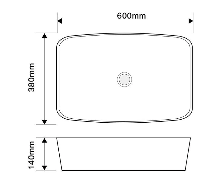 Раковина накладная Mixxus Premium DIVERSE-0111 600х380х140mm (MP6561) - изображение 3