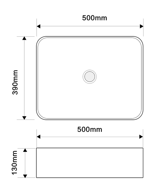 Раковина накладна MIXXUS PREMIUM DIVERSE-0110 MARBLE-BLACK 500х390х130mm (MP6517) - изображение 8