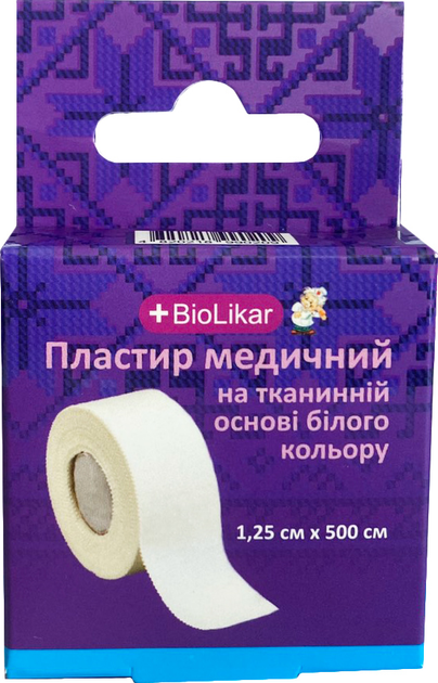 Набір пластирів медичних BioLikar на тканинній основі білого кольору 1.25х500 см х 6 шт (4820218990209_1) - изображение 2