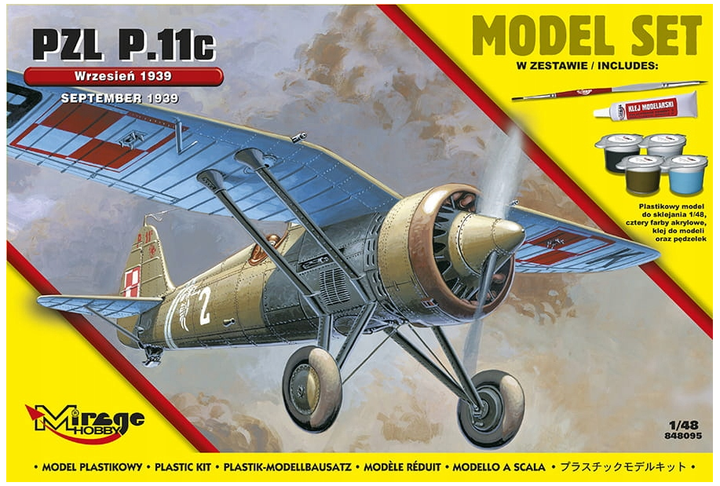 Збірна модель Mirage Hobby 848095 Літак P.11c 1939 року 1:48 (5901463848954) - зображення 2