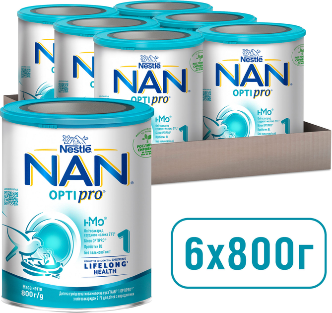 Дитяча суміш початкова молочна суха Nestle NAN 1 Optipro з олігосахаридом 2'FL для дітей з народження 800 г (8445290815958) - изображение 8