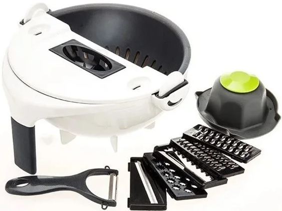 Овочерізка багатофункціональна, обертається Wet Basket Vegetable Cutter - Фото 1 Овочерізка багатофункціональна, обертається Wet Basket Vegetable Cutter - зображення 1