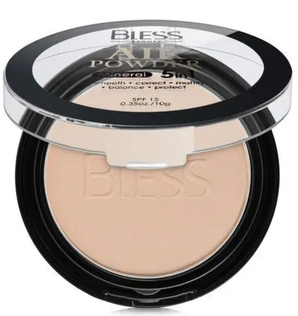 Пудра для обличчя Bless Beauty AIR Mineral 5 в 1 105 12 г (5900960011052) - Фото 1 Пудра для обличчя Bless Beauty AIR Mineral 5 в 1 105 12 г (5900960011052) - изображение 1