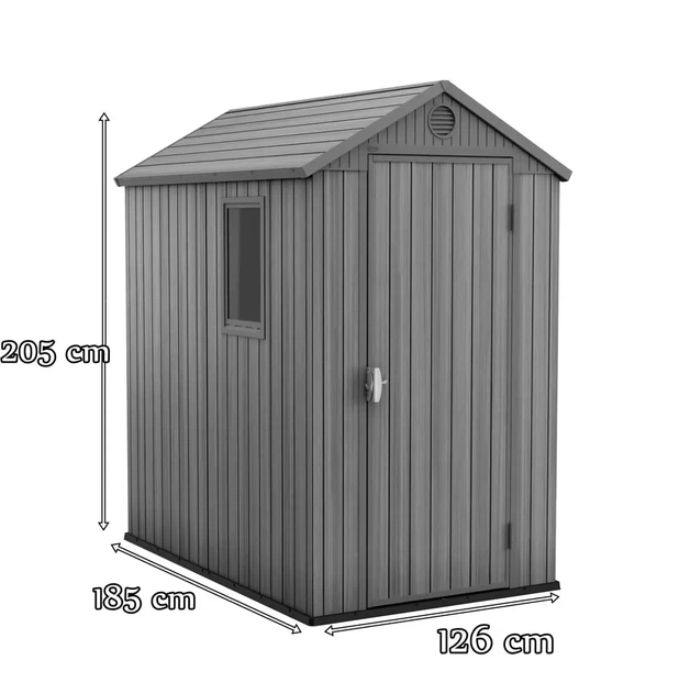 Сарай садовый пластиковый (домик) Keter DARWIN 4x6 (17209417) Серый - Фото 5 Сарай садовый пластиковый (домик) Keter DARWIN 4x6 (17209417) Серый - изображение 5